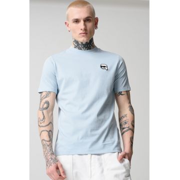 Tricou de bumbac cu logo pe piept
