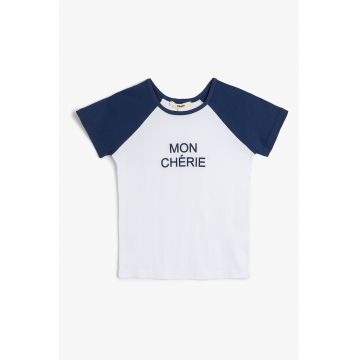 Tricou de bumbac cu maneci raglan
