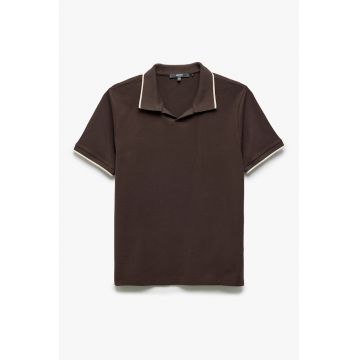 Tricou polo cu detalii contrastante