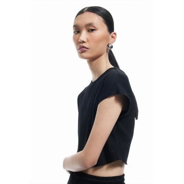 Tricou texturat crop