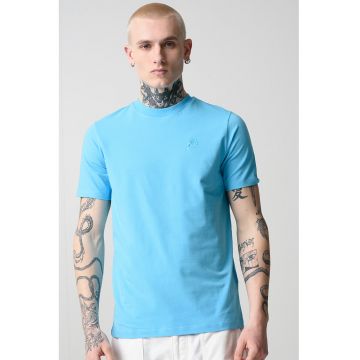 Tricou uni cu decolteu la baza gatului