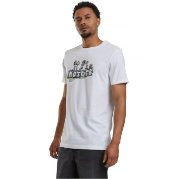 Tricou unisex cu decolteu la baza gatului si imprimeu