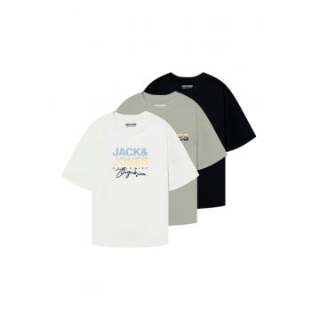 Set de tricouri cu imprimeu logo - 3 piese