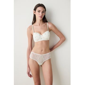 Sutien balconette cu detalii florale