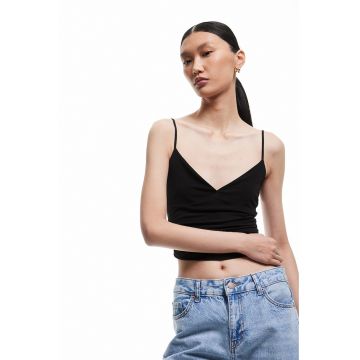 Top crop cu decolteu in V