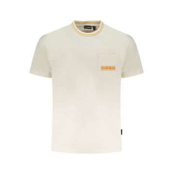 Tricou barbati cu buzunar pe piept - Murlo - cu imprimeu -alb