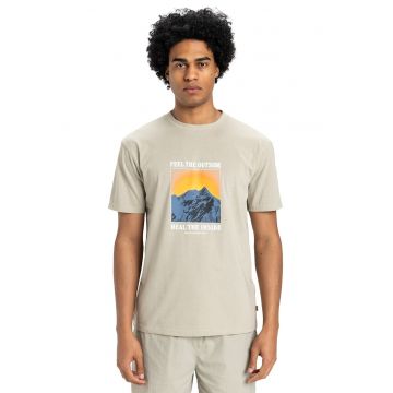 Tricou cambrat din amestec de bumbac organic