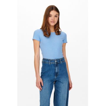 Tricou crop cu aspect striat