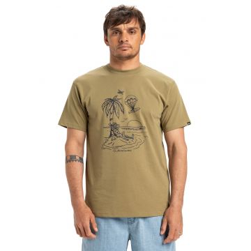 Tricou cu decolteu la baza gatului si imprimeu grafic