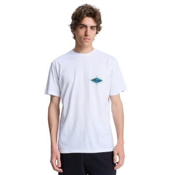 Tricou cu decolteu la baza gatului si imprimeu grafic