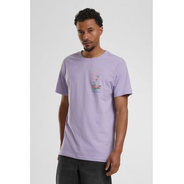 Tricou cu design grafic si decolteu la baza gatului