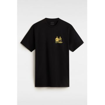 Tricou cu imprimeu grafic pe spate si decolteu la baza gatului