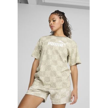 Tricou cu imprimeu logo si abstract