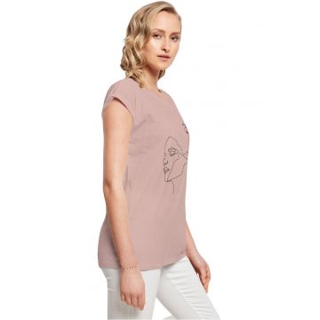 Tricou cu maneci rulate si imprimeu grafic