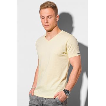 Tricou de bumbac cu decolteu in V