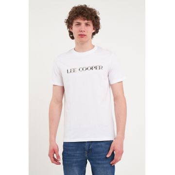 Tricou de bumbac cu decolteu la baza gatului