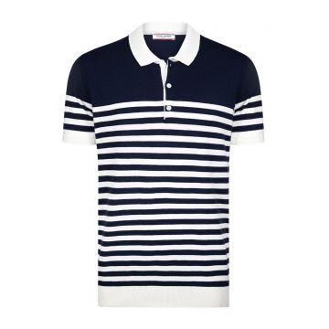 Tricou din amestec de bumbac cu guler polo