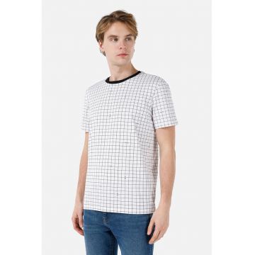 Tricou din bumbac cu model geometric