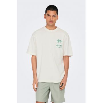Tricou din bumbac organic cu imprimeu pe partea din spate