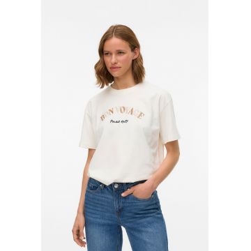 Tricou din bumbac organic cu imprimeu text Tricou din bumbac organic cu imprimeu text