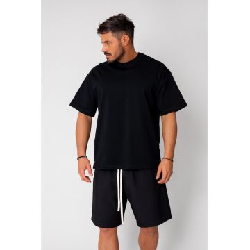 Tricou Oversized cu capse Black 16071