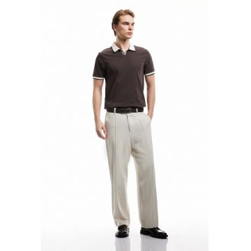 Tricou polo cu guler contrastant