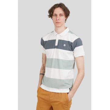 Tricou polo regular fit cu model in dungi