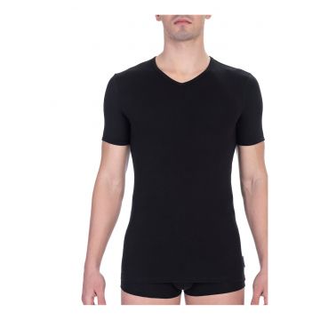 Tricou slim fit cu decolteu in V