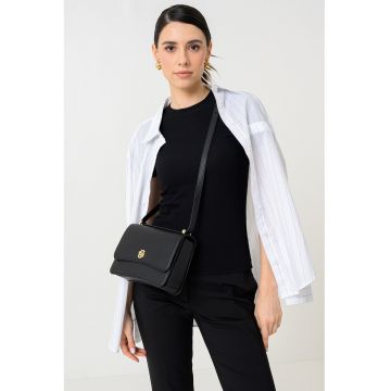 Tricou slim fit cu decolteu la baza gatului - cu aspect striat