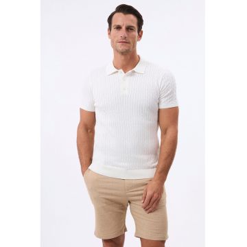 Tricou striat cu guler polo