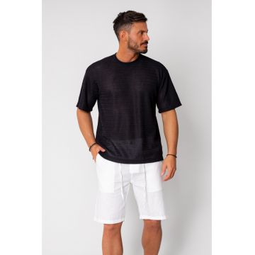 Tricou tricotat Black 16067