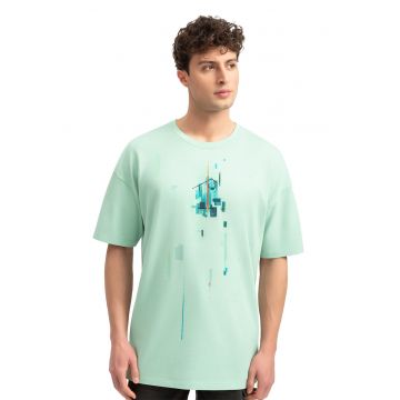 Tricou unisex cu imprimeu geometric