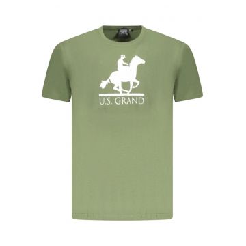 U.S. Grand POLO Tricou barbati cu imprimeu - cu decolteu la baza gatului - verde