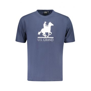 U.S. Grand POLO Tricou barbati cu imprimeu - cu decoteu la baza gatului - bleumarin