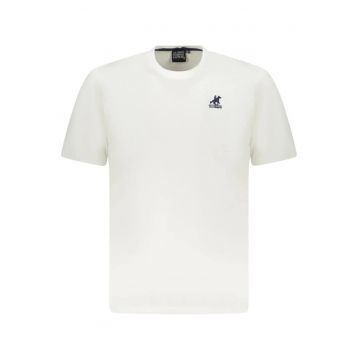 U.S. Grand POLO Tricou barbati simplu din bumbac cu logo brodat - alb