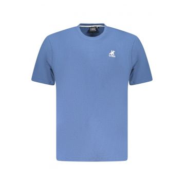 U.S. Grand POLO Tricou barbati simplu din bumbac cu logo brodat - albastru
