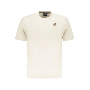 U.S. Grand POLO Tricou barbati simplu din bumbac cu logo brodat - bej