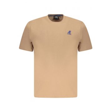 U.S. Grand POLO Tricou barbati simplu din bumbac cu logo brodat - maro