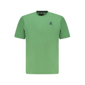 U.S. Grand POLO Tricou barbati simplu din bumbac cu logo brodat - verde