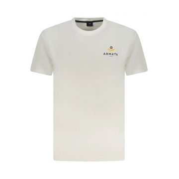 Armati Di Mare Tricou barbati din bumbac cu logo - alb