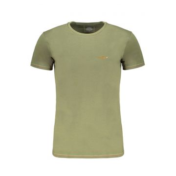 Tricou barbati - cu mini logo brodat - Regular Fit - Verde