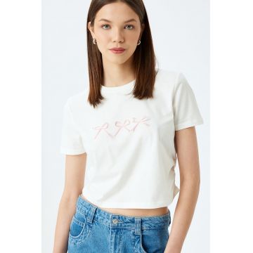 Tricou crop cu funda
