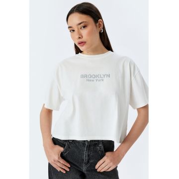 Tricou crop din bumbac
