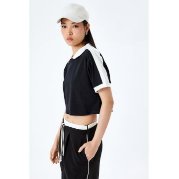 Tricou crop polo