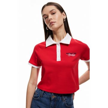Tricou crop polo