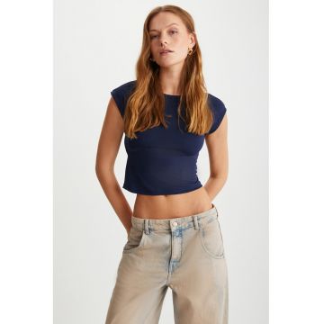 Tricou crop slim fit