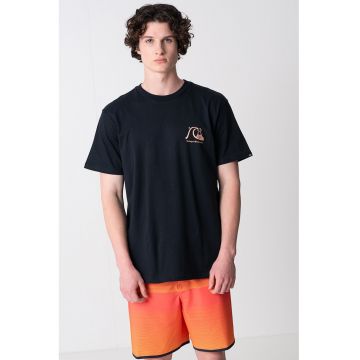 Tricou cu decolteu la baza gatului si imprimeu grafic