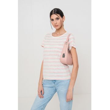 Tricou cu decolteu rotund si model in dungi
