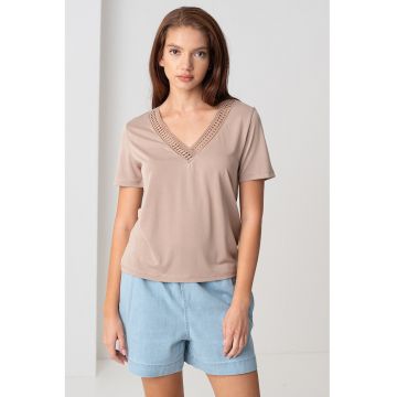 Tricou cu insertie crosetata Savannah