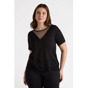 Tricou cu insertii semitransparente